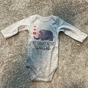 BABY Long Sleeve Onesie Aunt Gift Elephant Cute 3-6 Month Size Soft Animals New